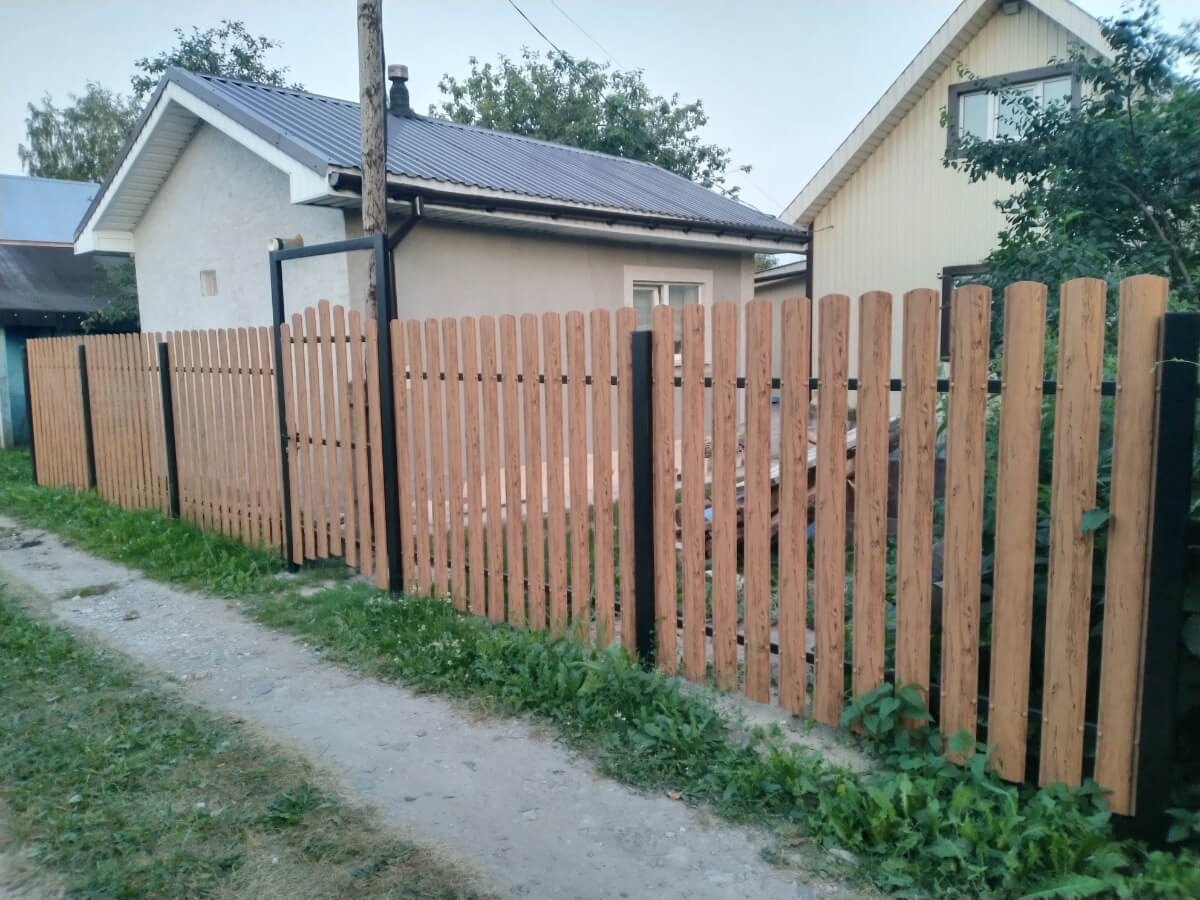Забор из евроштакетника 14м Кипарис 2xPrintech двусторонний в Волгограде